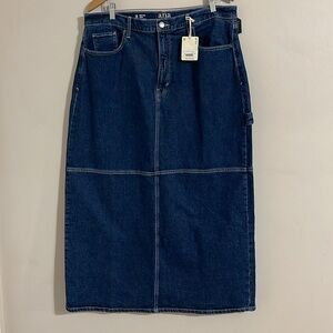 a.n.a Indigo Denim Midi Skirt
